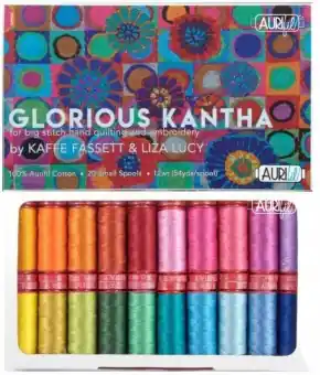 Glorious Kantha Collection by Kaffe Fassett & Liza Lucy 12wt. 20 Spulen Aurifil Garnsortiment Neue Kollektion