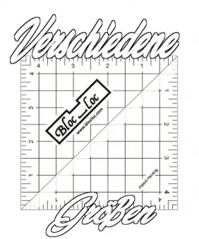 Hochwertig Bloc_Loc HST Tool Quilt Ruler – Half-Square-Triangles Patchworkblock Patchworklineal – VERSCHIEDENE GRÖSSEN MIT DEUTSCHER ANLEITUNG!