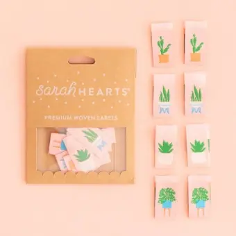 Pflanzen & Sukkulenten Labels – Sarah Hearts Houseplants Webetiketten – Premium Woven Labels Günstig