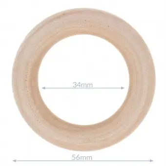 Echt Holzring für Babyspielzeuge – 5,6cm / 56mm Durchmesser – Beißring / Rasselring / Greifring