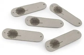 Pusteblume Kunstlederlabel – Kunstleder Etikett Löwenzahn Aufnäher – Beige-Grau – 1 Stück Must-Have
