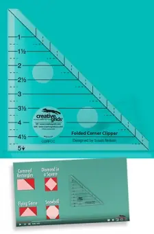 Creative Grids Folded Corner Clipper Tool Quilt Ruler – Eselsohren-Lineal Patchworkblock Patchworklineal Wochenendangebot