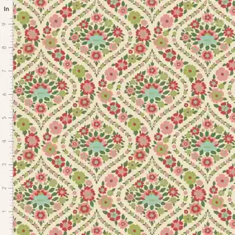 Echt Bianca Green – Tildas Wallflower Blümchenstoffe – Original skandinavischer Tildastoff