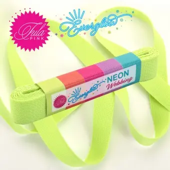 Moonbeam Tula Pink NEON 1inch Designer Webbing – Renaissance Ribbons 25mm Gurtband-Set – Everglow Strapping SPARSET! – 2 yards / 1,8m Must-Have