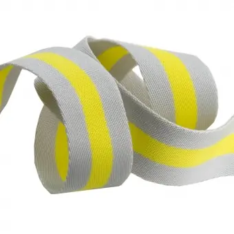 Grey and Lime Tula Pink Designer Webbing – Renaissance Ribbons 38mm Gurtband-Set – 1 1/4 inch Striped Strapping – 2 yards / 1,8m Neue Kollektion