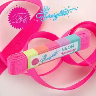 Begrenztes Angebot Cosmic Pink Tula Pink NEON 1inch Designer Webbing – Renaissance Ribbons 25mm Gurtband-Set – Everglow Strapping SPARSET! – 2 yards / 1,8m
