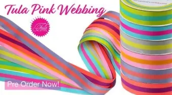 ALLE FARBEN! Tula Pink Designer Webbing – Renaissance Ribbons 38mm Gurtband-Set – 1 1/4 inch Striped Strapping SPARSET! – 6x 2 yards / 1,8m Preisknaller