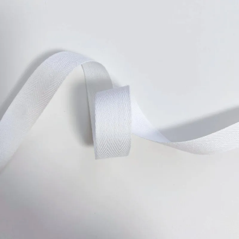 Schneller Versand Köperband weiß 1,5cm breit – Fischgrät Baumwoll Nahtband Einfassband Saumband