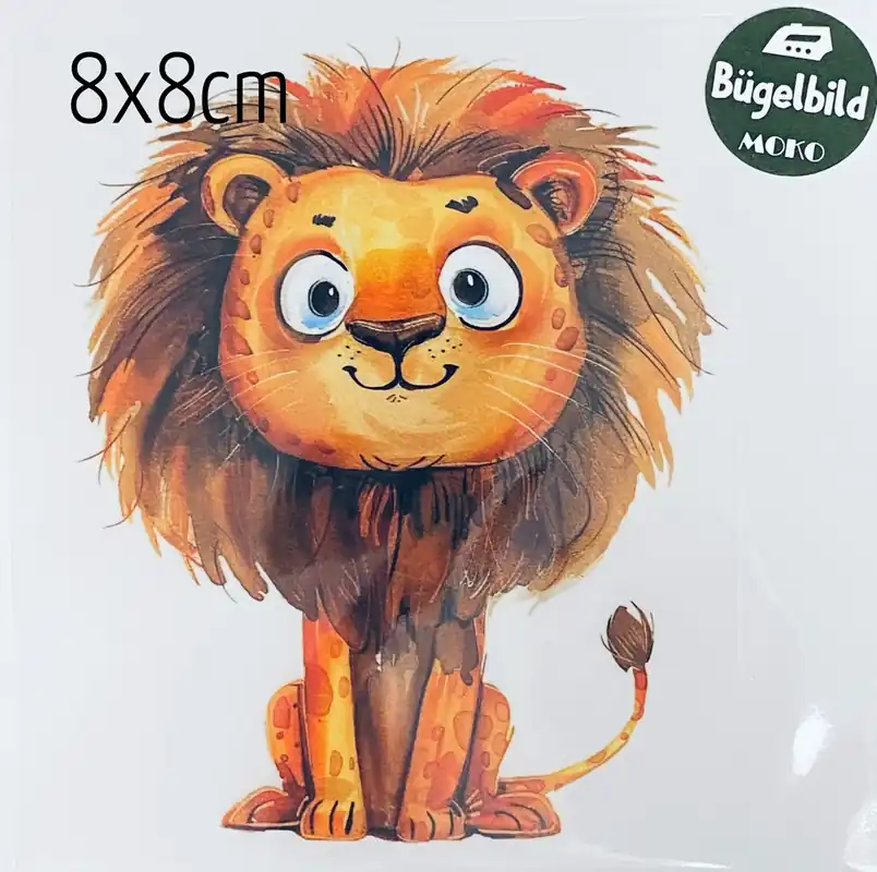 Bügelbild kleiner Löwe gelb braun 8x8cm Direktkauf