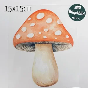 Jetzt Zugreifen Bügelbild großer Fliegenpilz rot 15x15