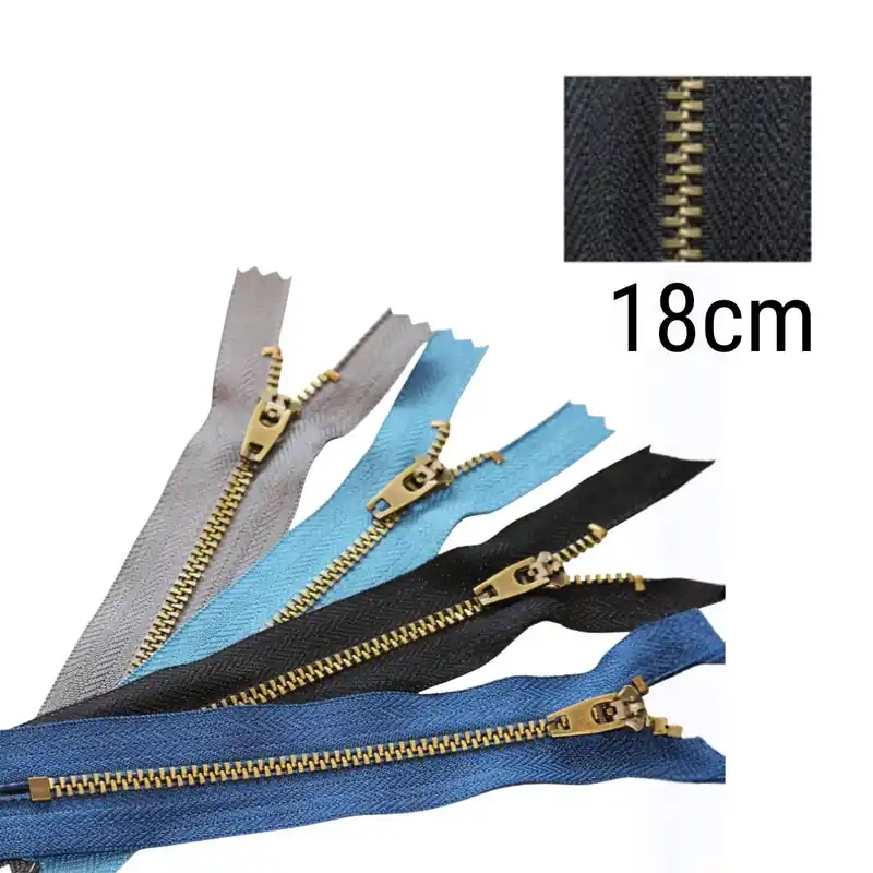 Metall Reißverschluss schwarz altmessing 18cm für Jeans, Hosen & Taschen Super-Preis