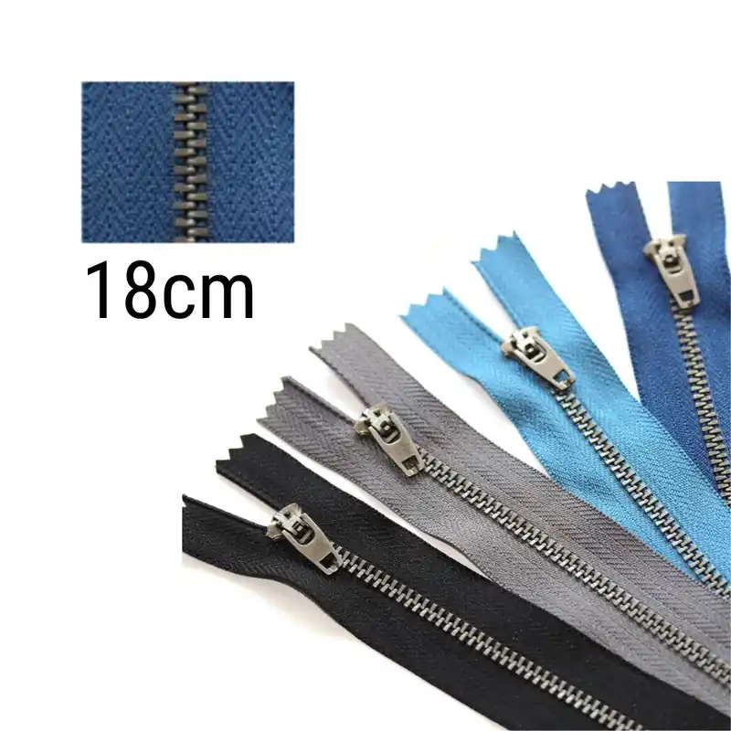 Metall Reißverschluss blau altsilber 18cm für Jeans, Hosen & Taschen Finale Aktion