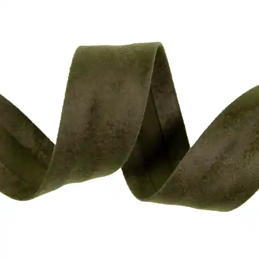 hochwertiges Velour Schrägband oliv grün – 25/7/7 Beliebt