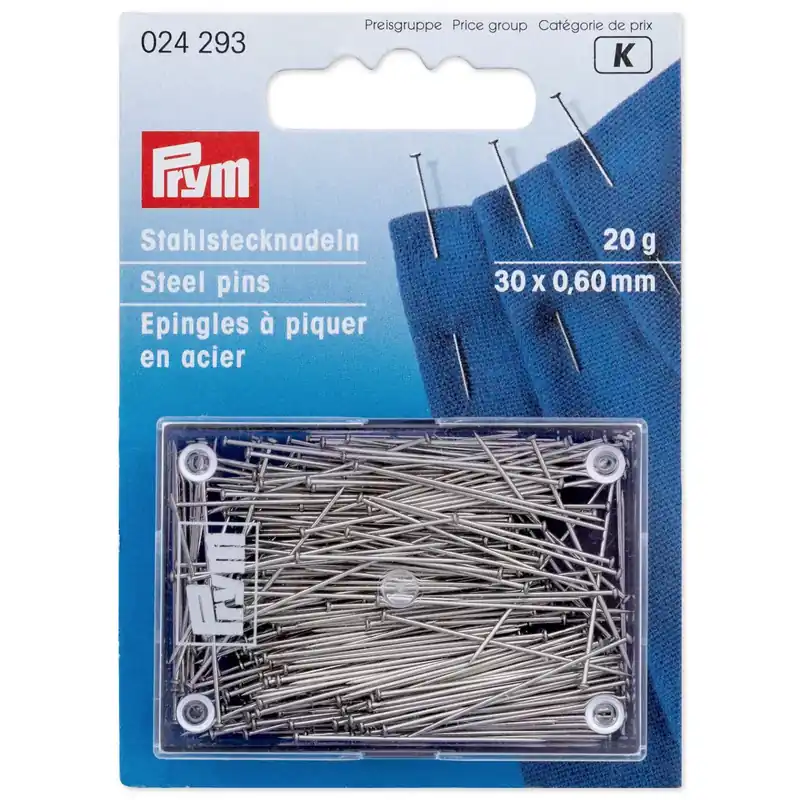 Direktkauf Prym Stecknadeln Stahl 0,60 x 30 mm – silberfarbig, 20 g Dose