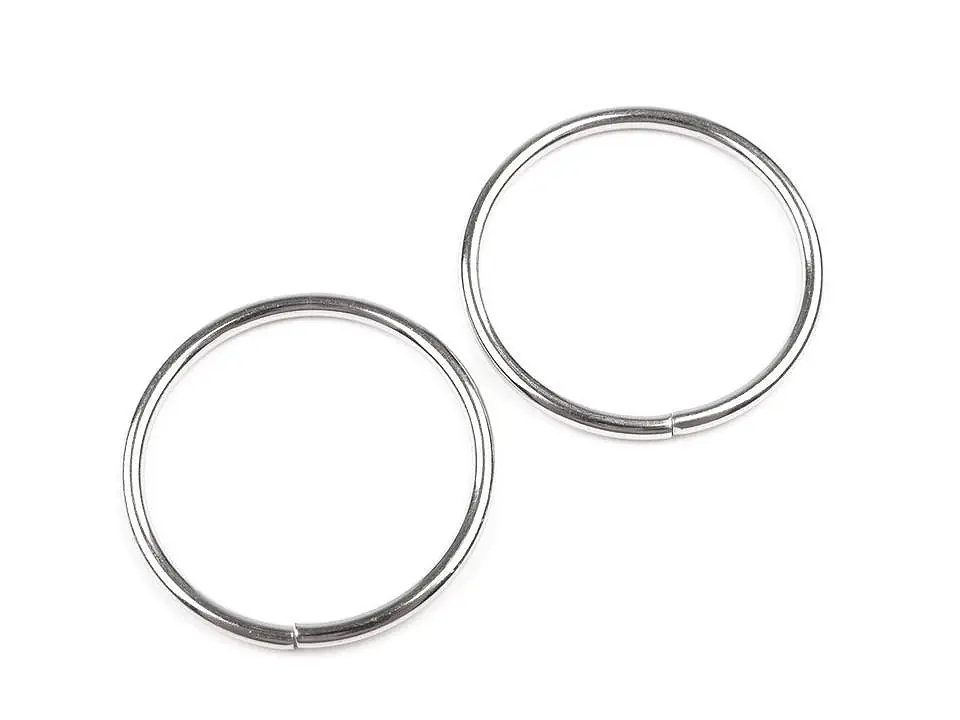 Metall O Ring 3cm Durchmesser silber für Taschen und Co. Kostenfreie Lieferung