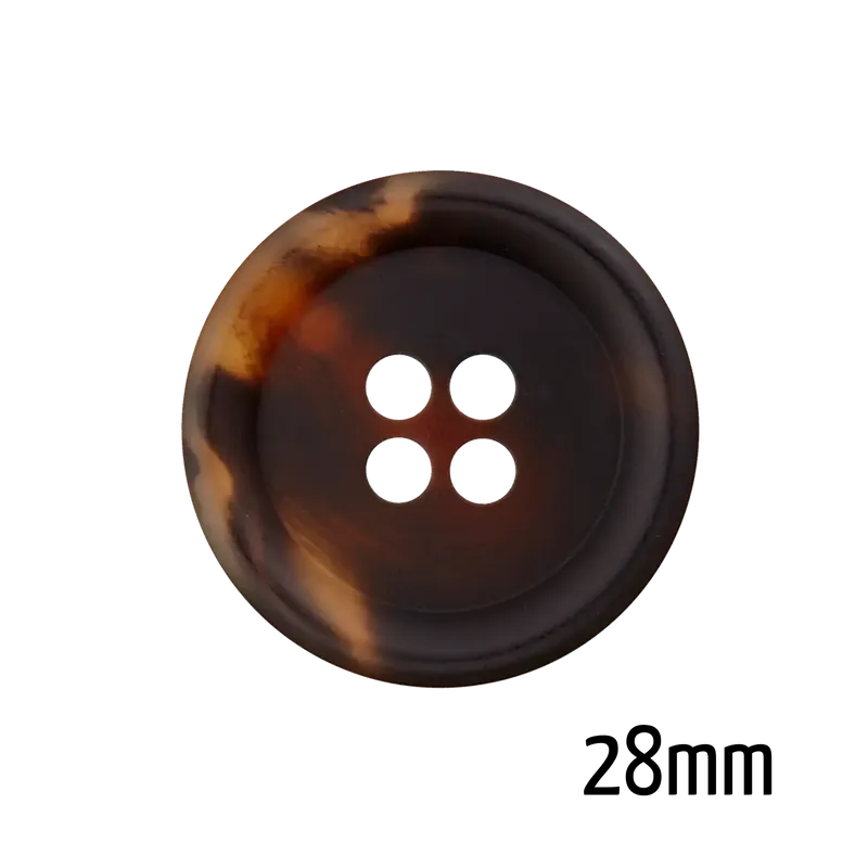 Letzte Chance Klassischer Polyesterknopf 28mm dunkelbraun marmoriert 4-Loch waschbar bis 40 °C
