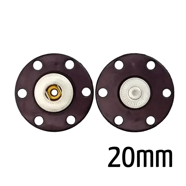 Weltweiter Versand Druckknopf schwarz 20 mm zum Annähen Polyamid Metall