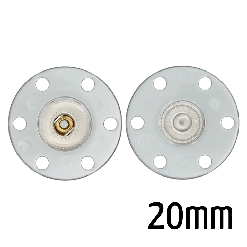 Knallerangebot Druckknopf transparent 20 mm zum Annähen Polyamid Metall