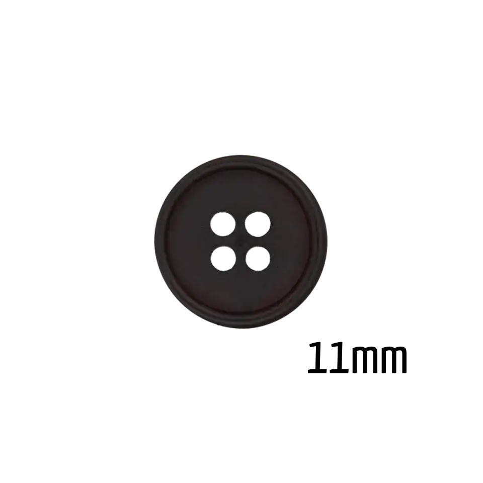 Wochenendangebot Kleiner Knopf 11 mm schwarz aus Polyester mit 4 Löchern