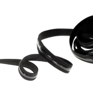 Hochwertig 1cm breites Antirutsch Gummiband in schwarz mit Silikonstreifen für Unterwäsche Bademode und Bastela
