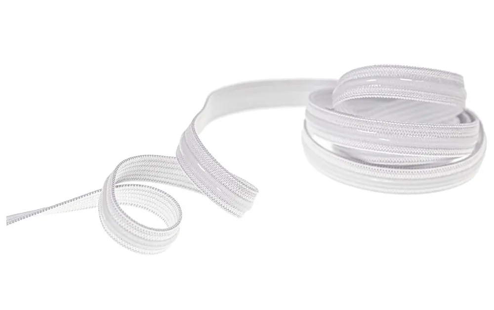 1cm breites Antirutsch Gummiband in weiß mit Silikonstreifen für Unterwäsche Bademode und Bastela Markenware