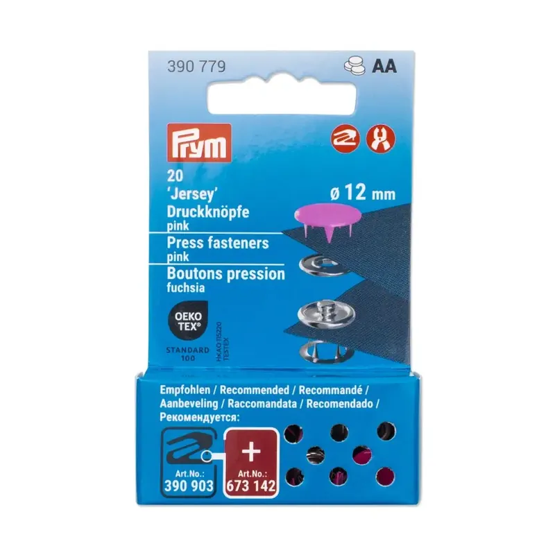 20 Jersey Druckknöpfe mit Kappe pink 12mm von PRYM – Nachfüllpack [ohne Werkzeug] Günstig