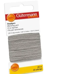 20m Gütermann Stopfgarn silbergrau – 100% Baumwolle für Reparaturen & Handarbeiten Gleich Bestellen
