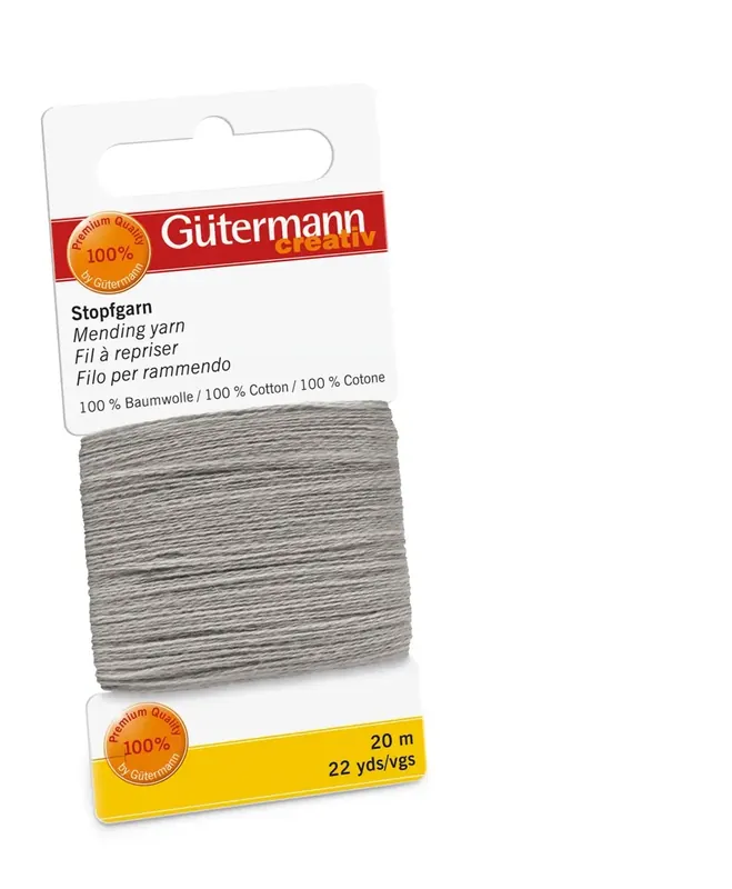 20m Gütermann Stopfgarn silbergrau – 100% Baumwolle für Reparaturen & Handarbeiten Gleich Bestellen