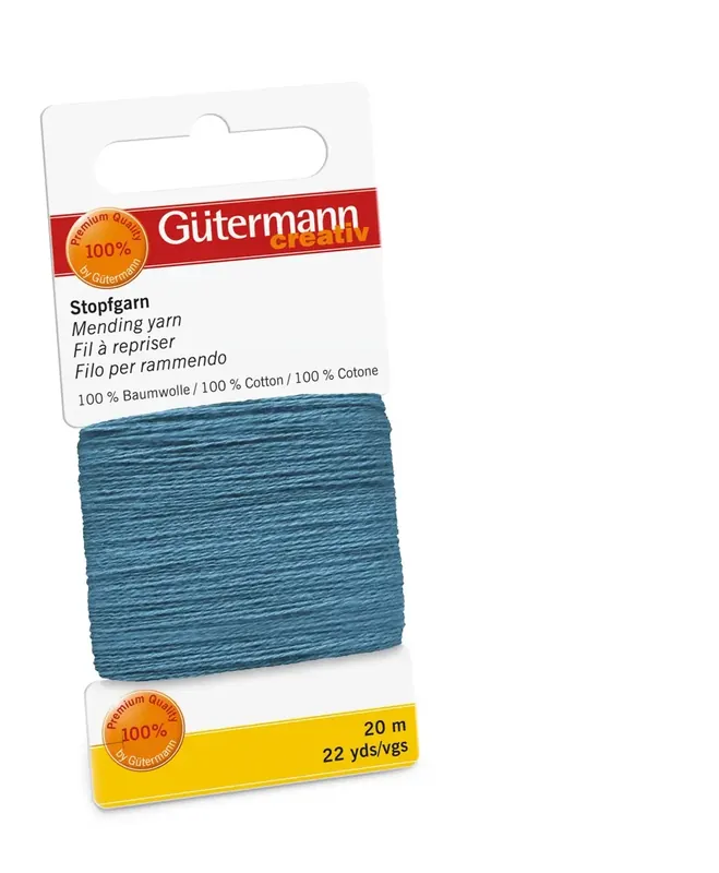 Expressversand 20m Gütermann Stopfgarn jeansblau – 100% Baumwolle für Reparaturen & Handarbeiten