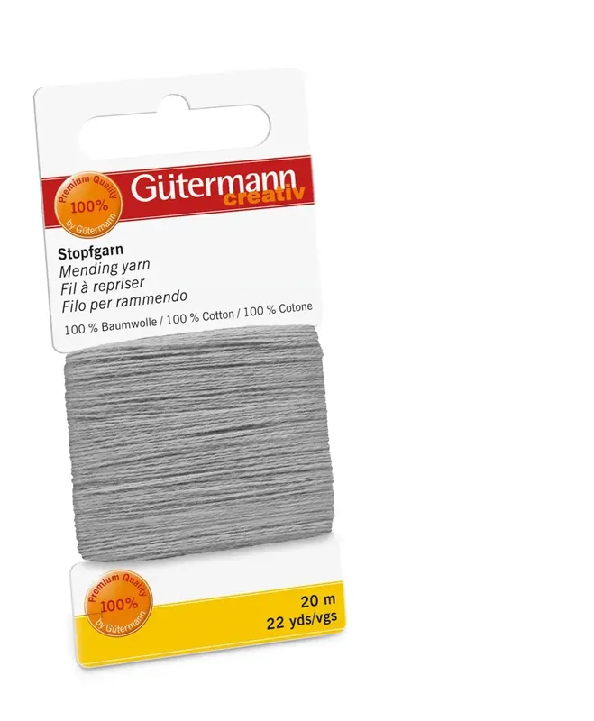 20m Gütermann Stopfgarn grau – 100% Baumwolle für Reparaturen & Handarbeiten Preisknaller