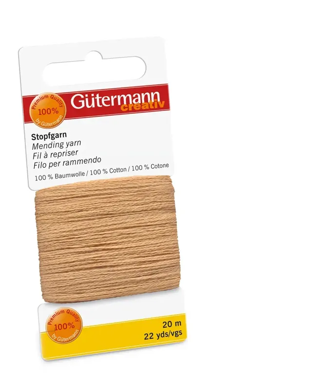 Mega-Angebot 20m Gütermann Stopfgarn senf beige – 100% Baumwolle für Reparaturen & Handarbeiten