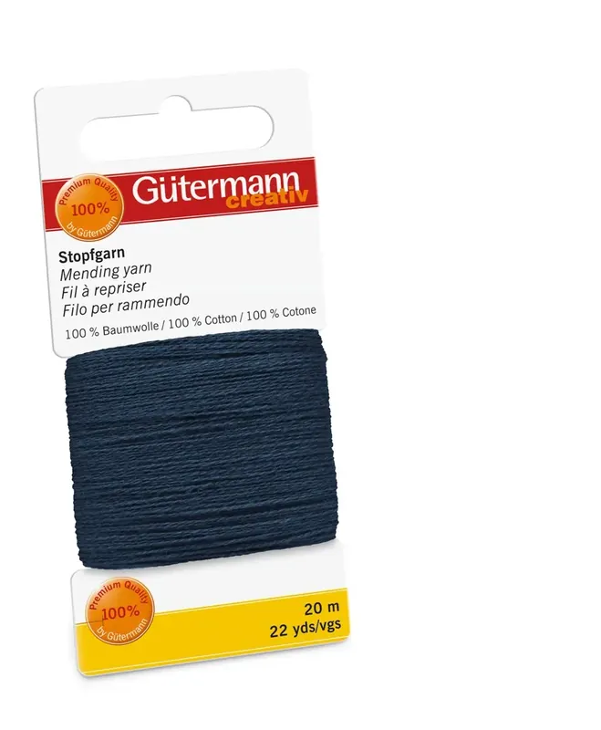 20m Gütermann Stopfgarn blau – 100% Baumwolle für Reparaturen & Handarbeiten Geprüft