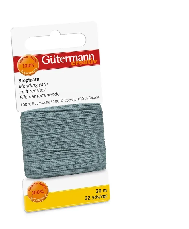 Schnäppchen 20m Gütermann Stopfgarn blaugrau – 100% Baumwolle für Reparaturen & Handarbeiten