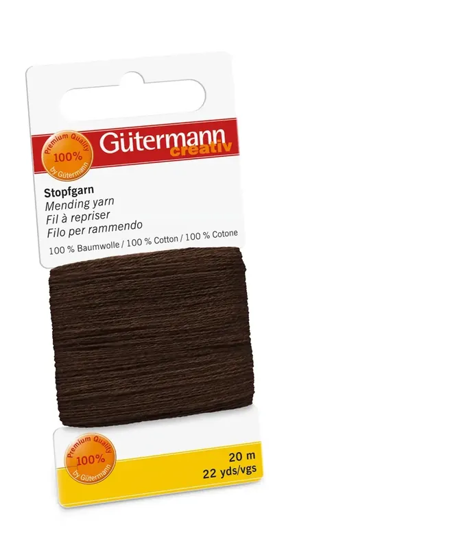 Neu Im Sortiment 20m Gütermann Stopfgarn dunkelbraun – 100% Baumwolle für Reparaturen & Handarbeiten