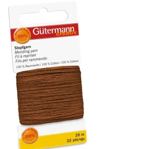 Heißes Angebot 20m Gütermann Stopfgarn braun – 100% Baumwolle für Reparaturen & Handarbeiten