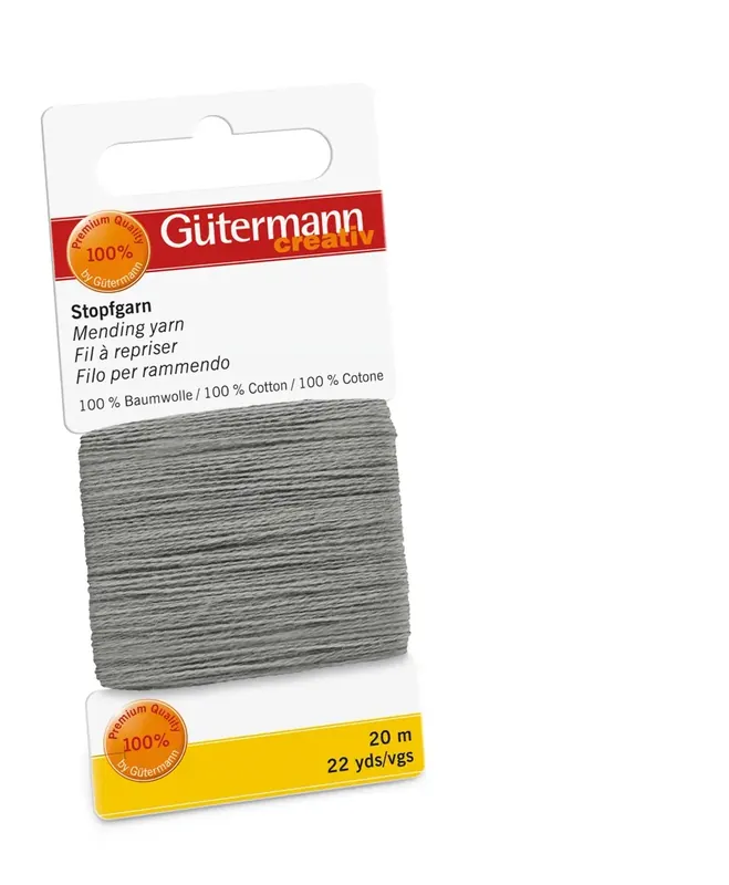 20m Gütermann Stopfgarn hellgrau – 100% Baumwolle für Reparaturen & Handarbeiten Ausverkauf
