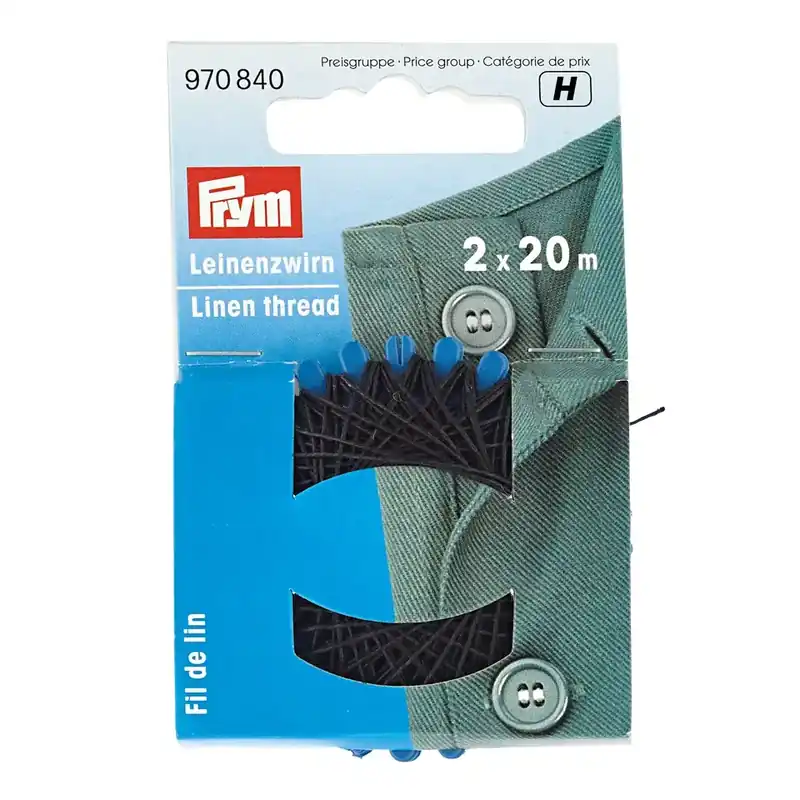 Prym Leinenzwirn schwarz – Reißfestes Nähgarn auf Zwirnstern (2x 20m) Sonderangebot
