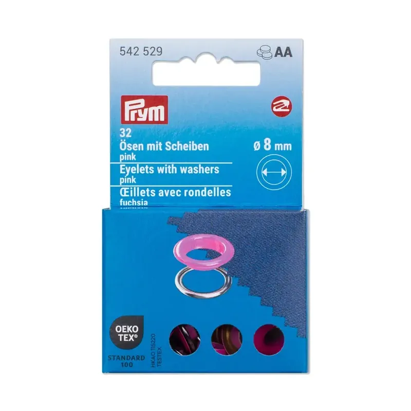 Jetzt Bestellen 20 Ösen mit Scheiben 8mm pink- für das Prym Vario Creative Tool
