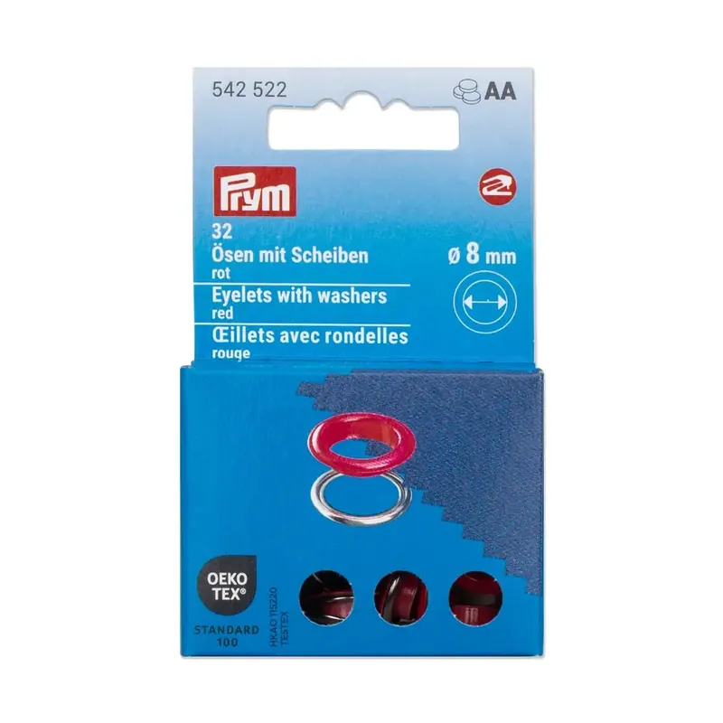 20 Ösen mit Scheiben 8mm rot – für das Prym Vario Creative Tool Versand Am Gleichen Tag