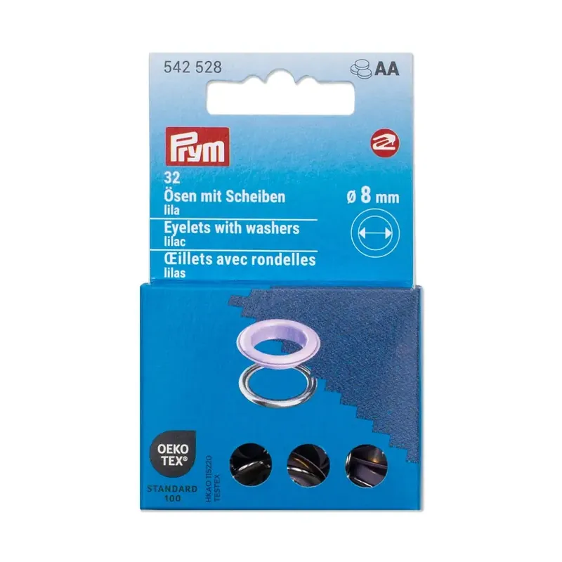 20 Ösen mit Scheiben 8mm flieder – für das Prym Vario Creative Tool Preisknaller