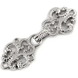 Ornamente Verschluss silber – Haken Öse Trachten Schließe für Cardigan Tuch & Tasche Neue Ware