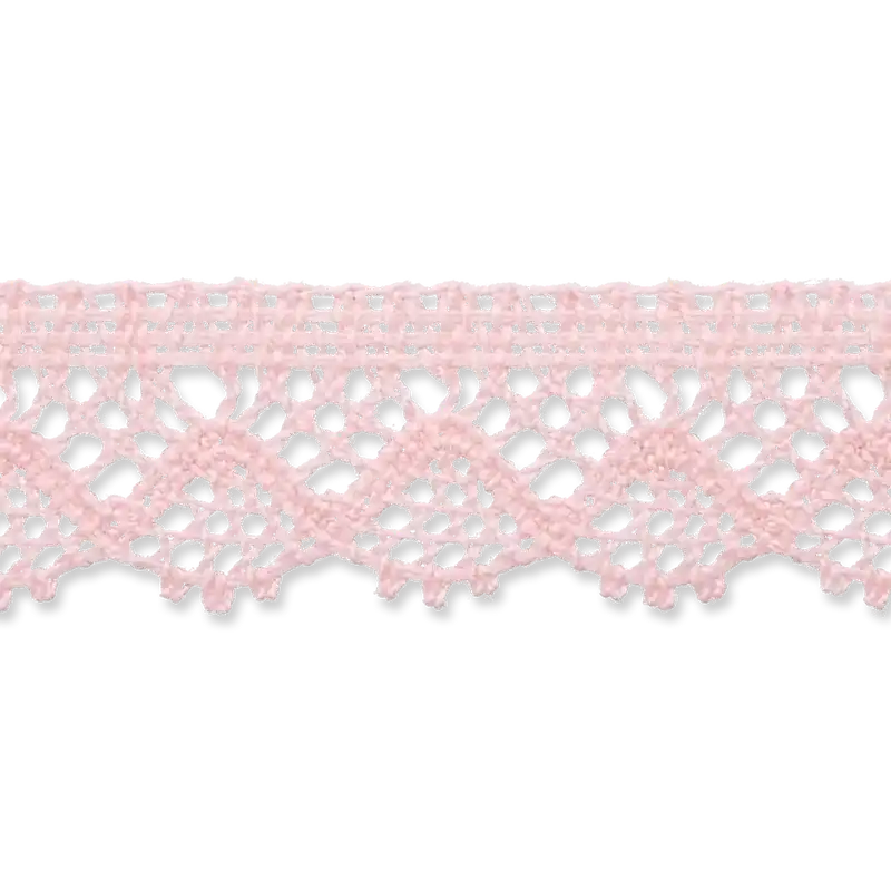 Sichere Zahlung hcohwertige Klöppelspitze aus mercerisierter Baumwolle 23mm breit rosa