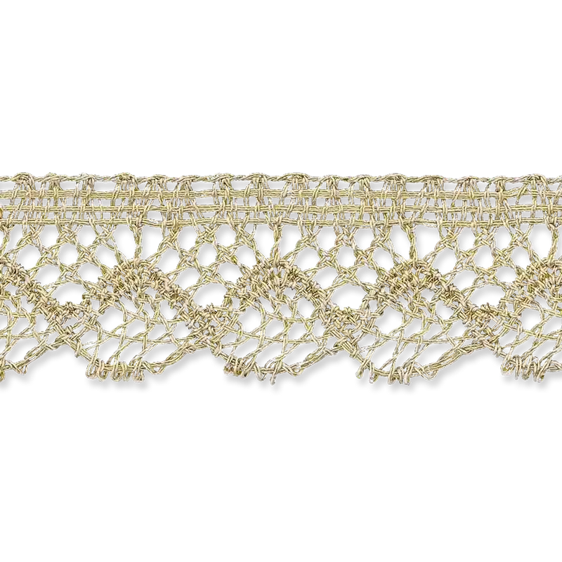 Abverkauf hcohwertige Klöppelspitze metallic gold 23mm breit