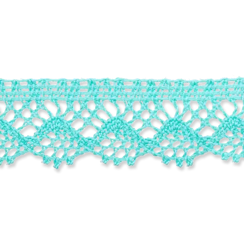 Wochenendangebot hcohwertige Klöppelspitze aus mercerisierter Baumwolle 23mm breit türkis