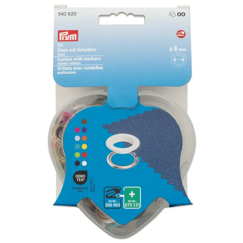 Finale Aktion 66 bunte Ösen mit Scheiben 8mm – für das Prym Vario Creative Tool