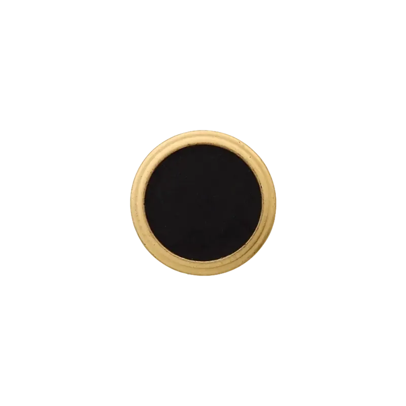 edler runder Knopf mit Öse 15mm schwarz mit goldenem Rand – Blusenknopf Kleiderknopf Gratis Versand