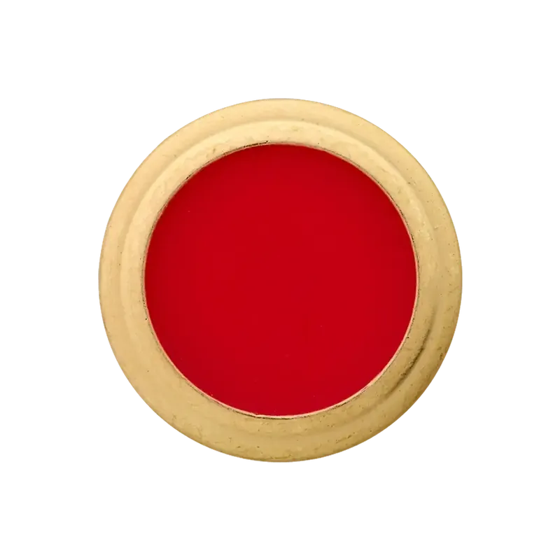 Nur Für Kurze Zeit edler runder Knopf mit Öse 20mm rot mit goldenem Rand – Blusenknopf Kleiderknopf