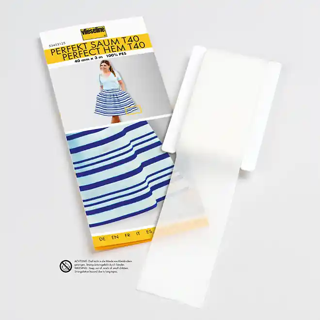 Vlieseline Saumfix PERFEKT SAUM T40 weiß – Säume anbügeln und fixieren (3m) Hochwertig