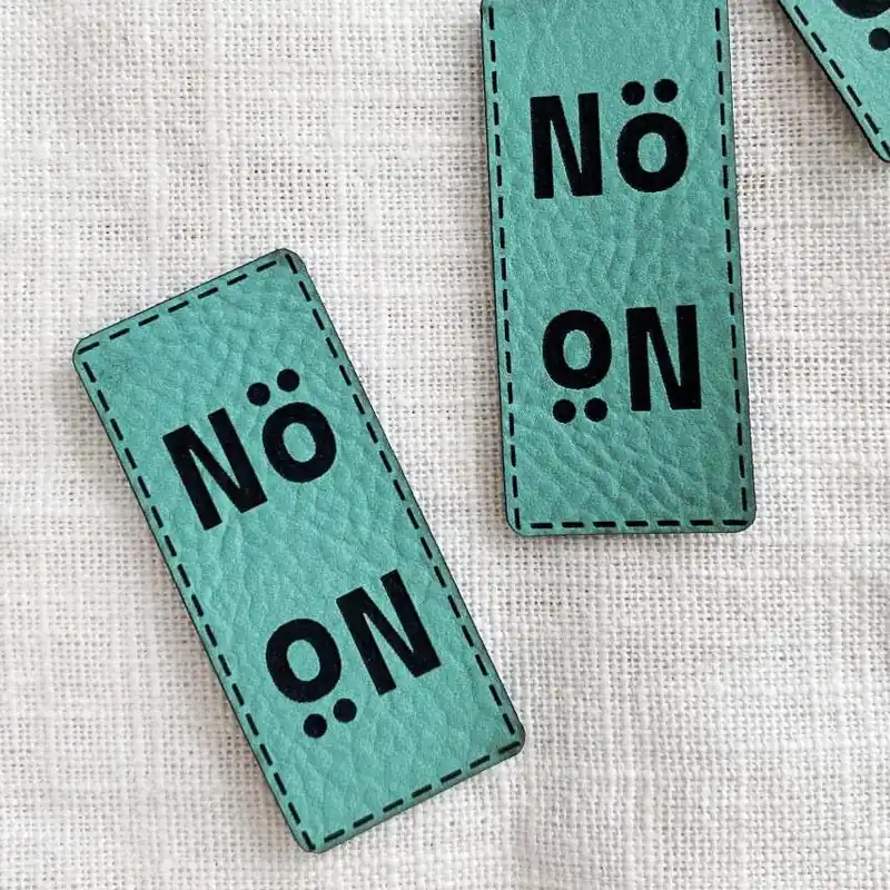 Aufnäher Label – Nö Nö – mint grün – für einzigartige Nähprojekte, Strickwerke & Gebasteltes Abverkauf