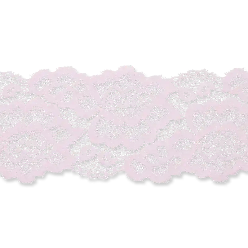 Online Kaufen breite Elastische Spitze mit Blütenmuster in rosa 55 mm breit
